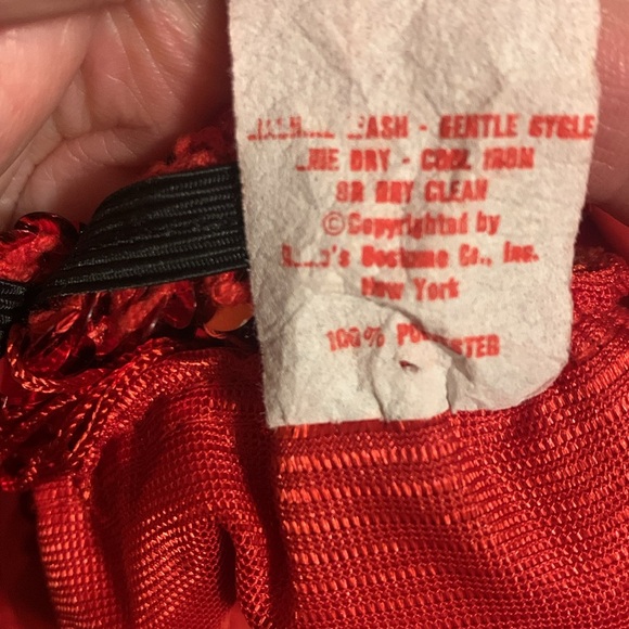 Flapper costume size L  red fringe guc - Picture 8 of 8